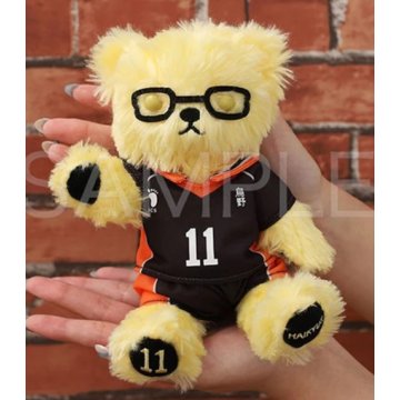 MOVIC "Haikyu!!" Image Bear Plush Karasuno High School Tsukishima Ver mīkstā rotaļlieta