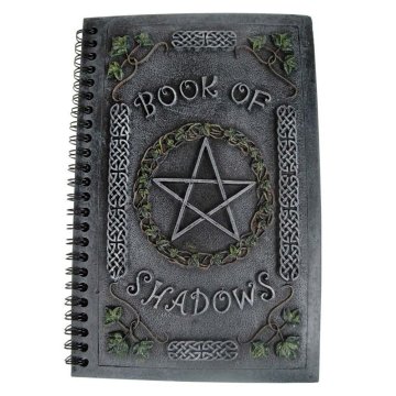 Nemesis Now Ivy Book Of Shadows Journal With Pentagram, resin, spiral
