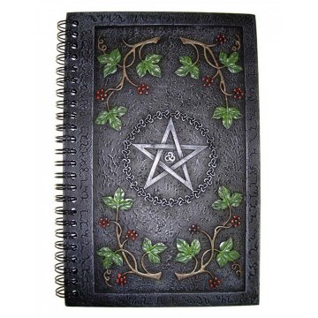 Nemesis Now Wiccan Book of Shadows Witch Spells Pentagram, resin, spiral kancelejas prece