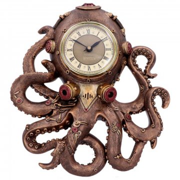 Nemesis Now Octoclock Steampunk Octopus Squid Wall Clock dekors