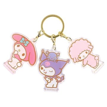 T'S FACTORY Sanrio 3, My Melody / Kuromi / Piano, Charm Keychain aksesuārs